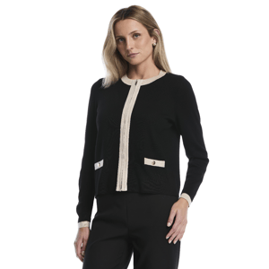 Womens Rafaella(R) Color Block Zip-Up Cardigan