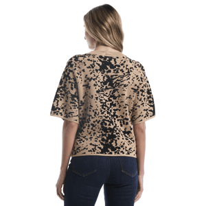 Womens Rafaella(R) Boxy Elbow Sleeve Abstract Sweater alternate view