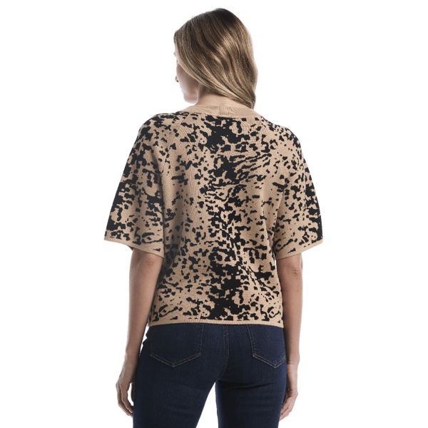 Womens Rafaella(R) Boxy Elbow Sleeve Abstract Sweater alternate view