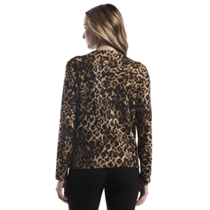 Womens Rafaella(R) Long Sleeve Split Neck Leopard Blouse alternate view