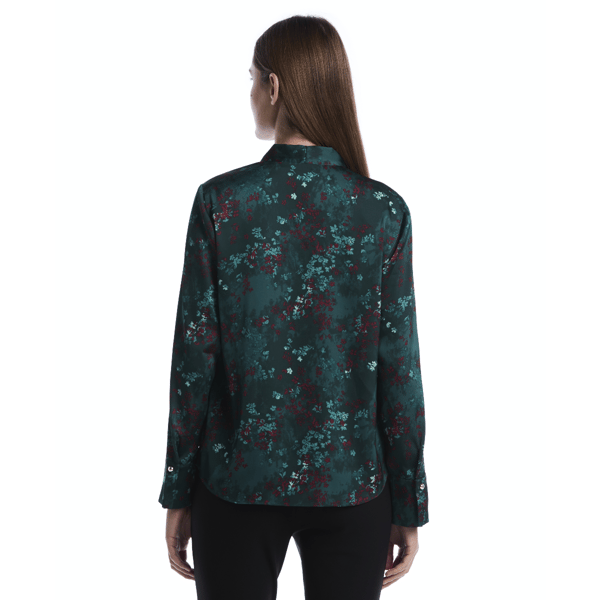 Womens Rafaella(R) Long Sleeve Floral Tie Neck Blouse alternate view