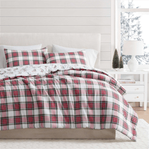 Martha Stewart Yuletide Spruce Plaid Reversible Comforter Set