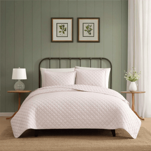 Laura Ashley(R) Tessas Ticking Stripe Reversible 3pc. Quilt  Set