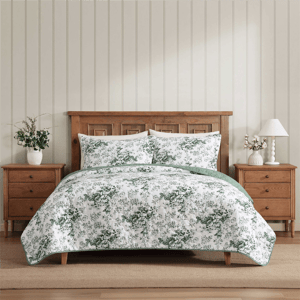 Laura Ashley(R) Toile Delight Reversible 3pc. Quilt Set