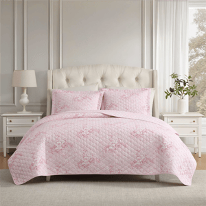 Laura Ashley(R) Toile Delightful Reversible 3pc. Quilt Set