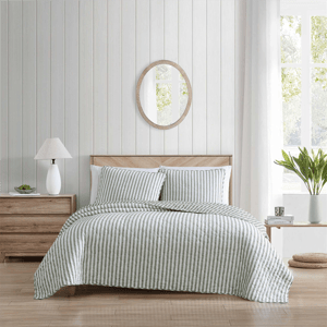 Stone Cottage Willow Way Ticking Stripe Reversible 3pc. Quilt Set