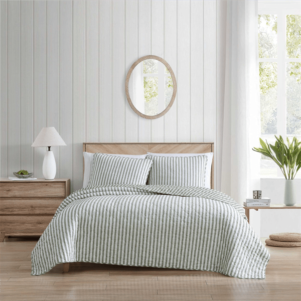 Stone Cottage Willow Way Ticking Stripe Reversible 3pc. Quilt Set