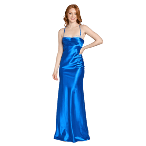 Juniors Morgan & Co. Azure Satin A-Line Dress w/ Rhinestones