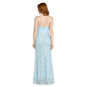 Juniors Morgan & Co. Sequin Paiette 3D A-Line Dress w/ Slit-Blue alternate view