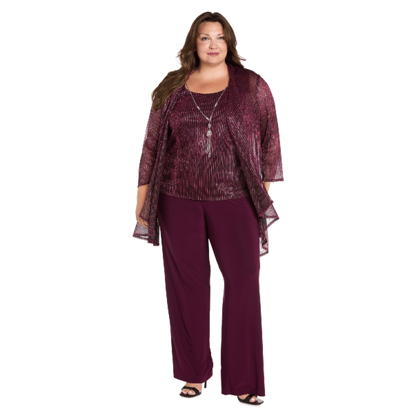 Plus Size R&M Richards Sequined Duster Pant Set