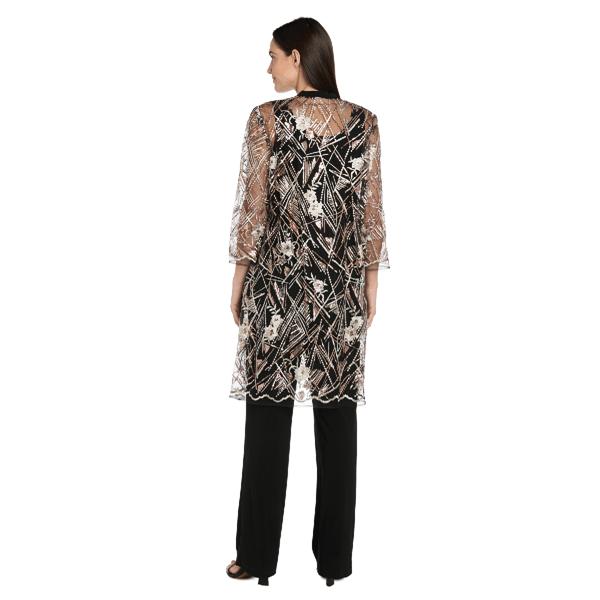 Womens R&M Richards Beaded Embroidered Pant Suit alternate view