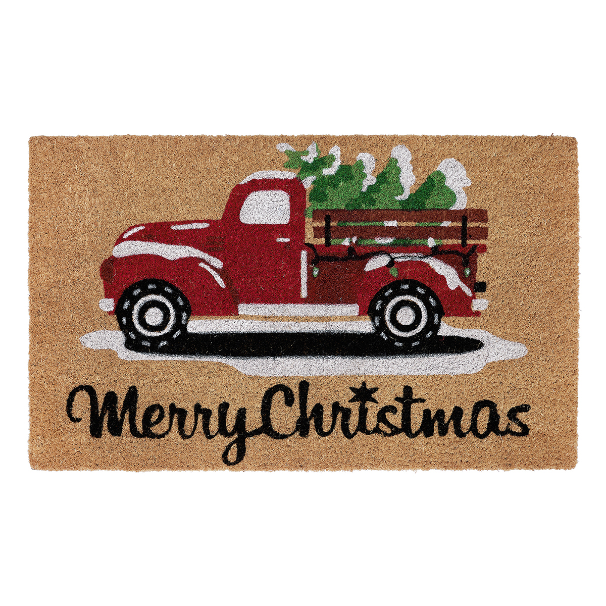 Vcny Home Christmas Truck Outdoor Coir Doormat, 18" x 30" - Multi