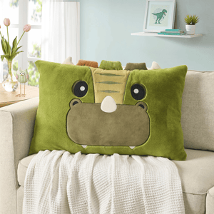 Olivia & Finn Green Dino Kids Decorative Body Pillow