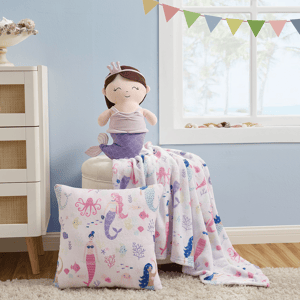 Olivia & Finn 3pc. Mermaid Throw and Decorative Pillow Set