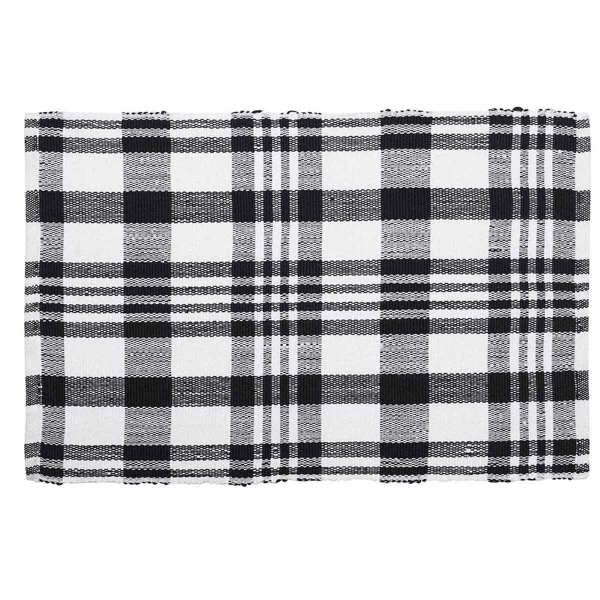 VCNY Home Black/White Plaid Indoor/Outdoor Layering Rug