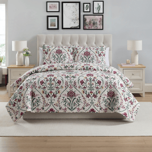 VCNY Home Province 3pc. Coco Floral Damask Printed Quilt Set