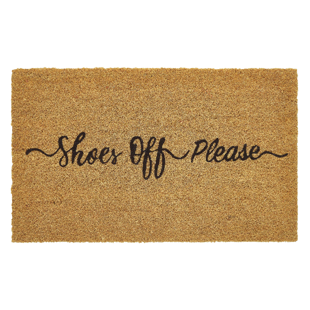 Vcny Home Shoes Off Please Outdoor Coir Doormat, 18" x 30" - Multi