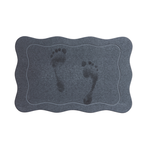 VCNY Home Grey Carved Scallop Diatomite Stone Bath Mat
