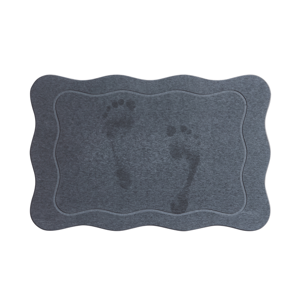 VCNY Home Grey Carved Scallop Diatomite Stone Bath Mat alternate view