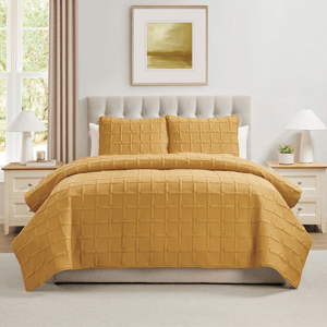 VCNY Home Solid 3pc. Square Pinsonic Textured Quilt Set