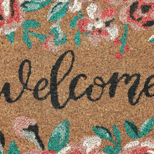 VCNY Home Traditional Welcome Outdoor Coir Doormat
