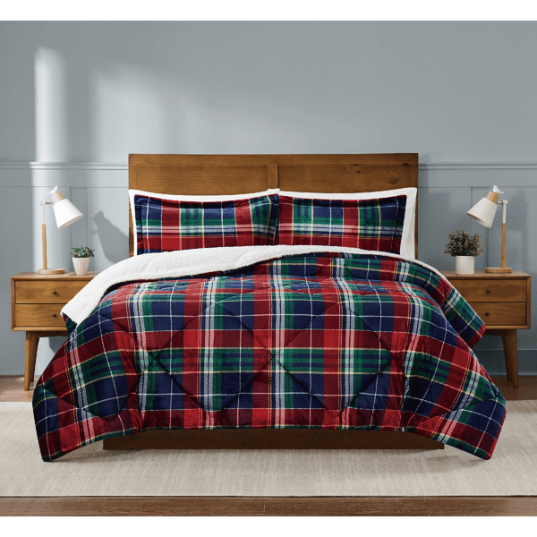 Truly Soft Cuddle Warmth Ivan Plaid 3pc. Reversible Comforter Set