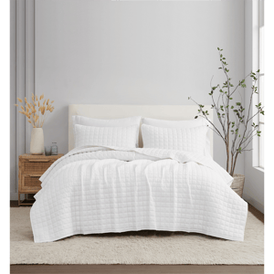 Brooklyn Loom Solid 100% Linen 3pc. Quilt Set