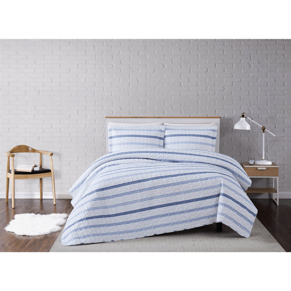 Truly Soft Waffle Stripe 3pc. Reversible Quilt Set