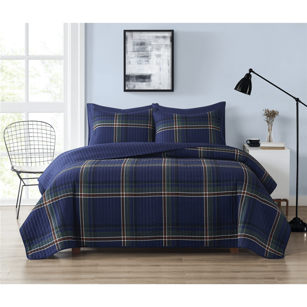 Truly Soft Bronson Plaid 3pc. Reversible Quilt Set