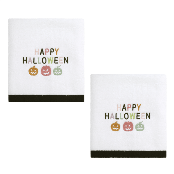 Avanti Happy Pastel Halloween 2pk. Embroidered Hand Towels