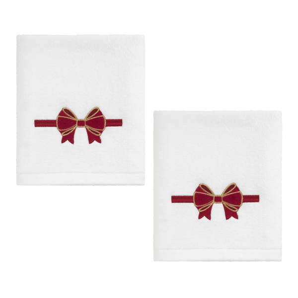 Avanti Velvet Bow 2pk. Hand Towel Set