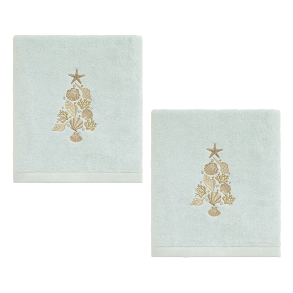 Avanti Shell Tree 2pk. Hand Towel Set