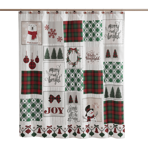 Avanti Patchwork Plaid Shower Curtain