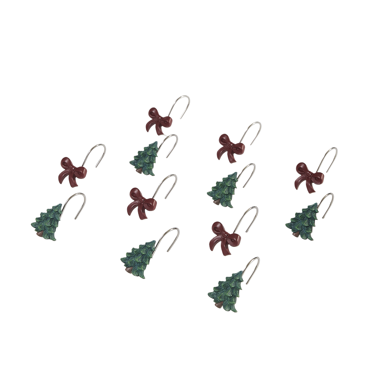 Avanti Snowy Pines Shower Curtain Hooks, One Size, Green