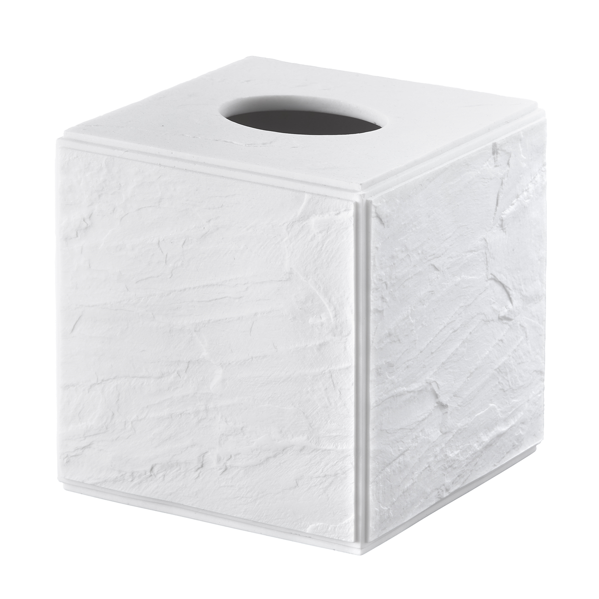 Nicole Miller Zen Tissue Box Cover, One Size, White