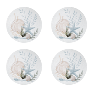 Avanti Starfish Woven Braided Round Placemats - Set of 4