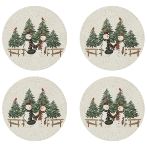 Avanti Country Snowman Round Placemats - Set of 4