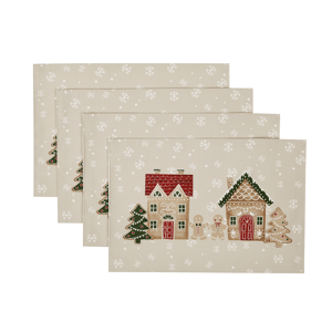 Avanti Linens Gingerbread Village Placemats - Set of 4