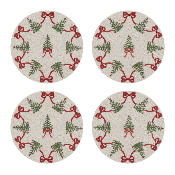 Avanti Bows & Trees Round Placemats - Set of 4