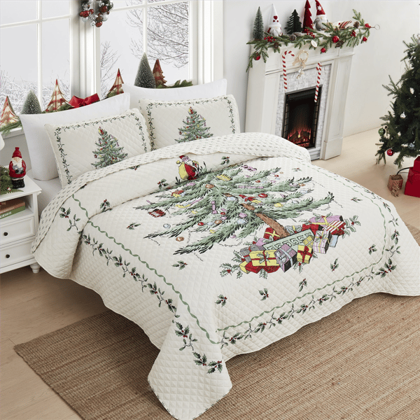 Spode(R) Christmas Tree 3pc. Reversible Quilt Set
