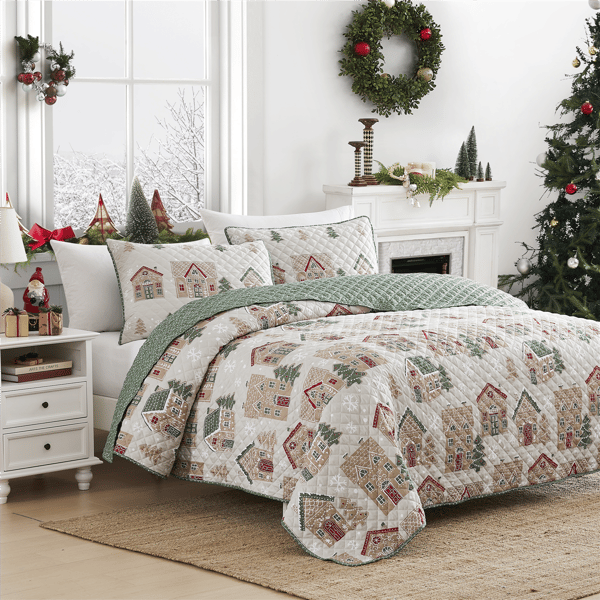 Avanti Gingerbread House 3pc. Reversible Quilt Set