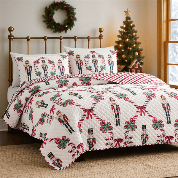 Avanti Nutcracker March 3pc. Reversible Quilt Set