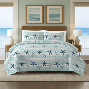 Avanti Starfish Stripe Reversible 3pc. Quilt Set