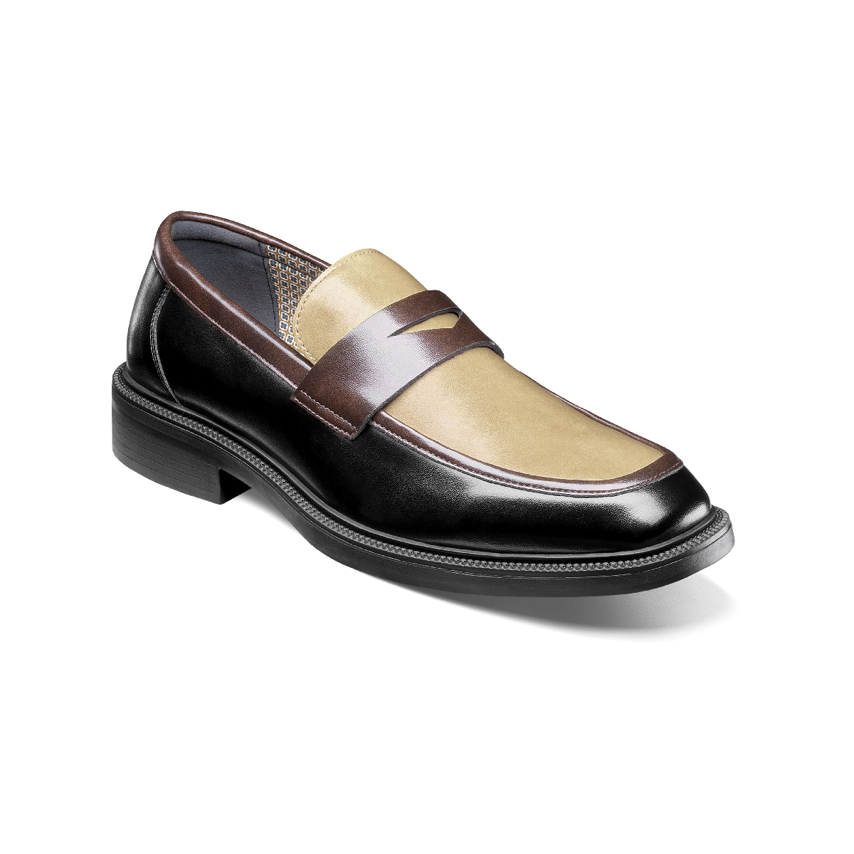 Stacy Adams Men's Everett Moc Toe Penny Loafers Blk/Brn/Kha - Size: 11 D-Width