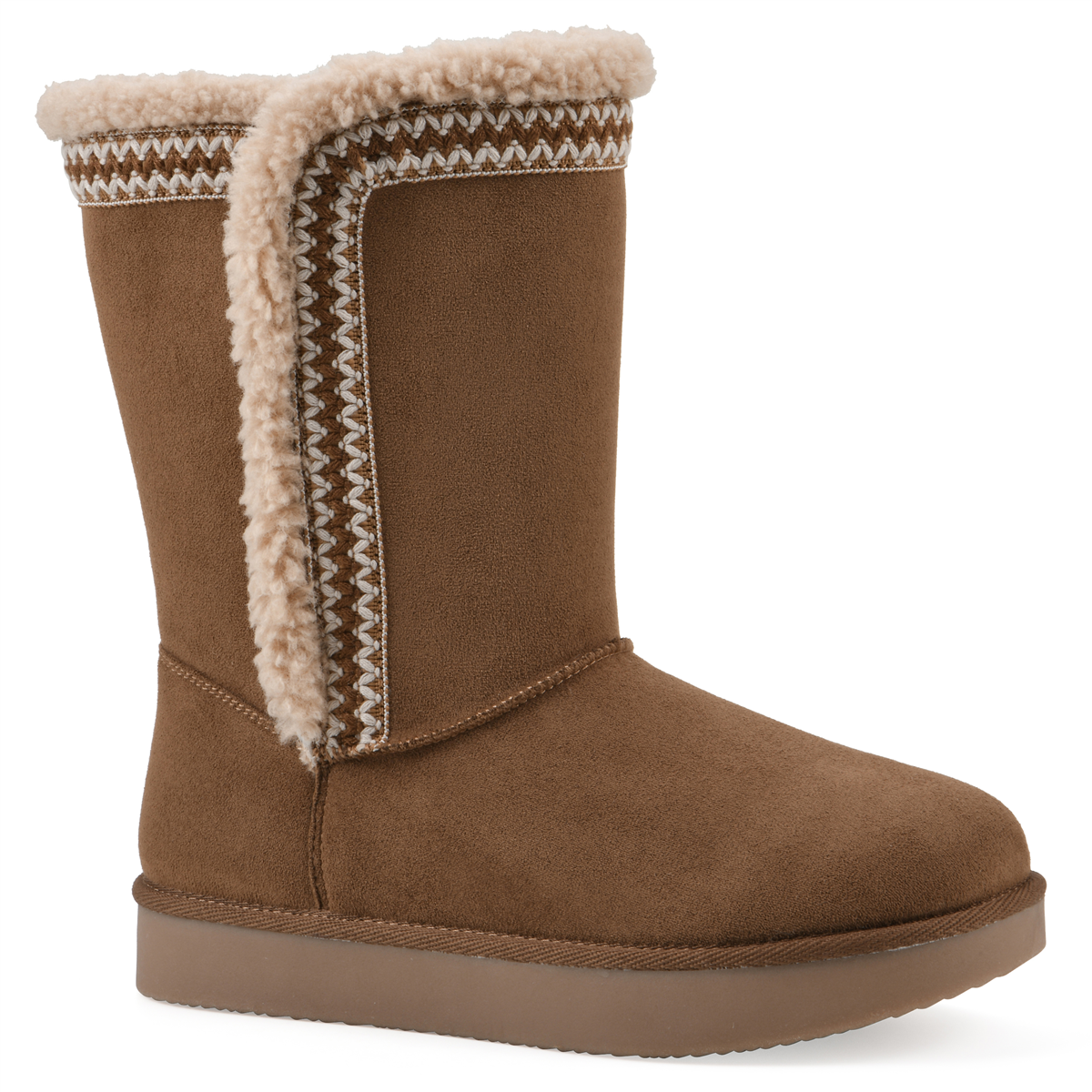 White Mountain Women's Blanca Faux Fur-Lined Boots - Dark Brown Fabric
