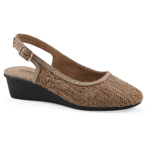 Womens Cliffs by White Mountain Boris Wedge Slingback Heels -Wide