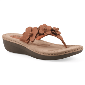 Womens Cliffs by White Mountain Cassilia Floral Thong Sandals
