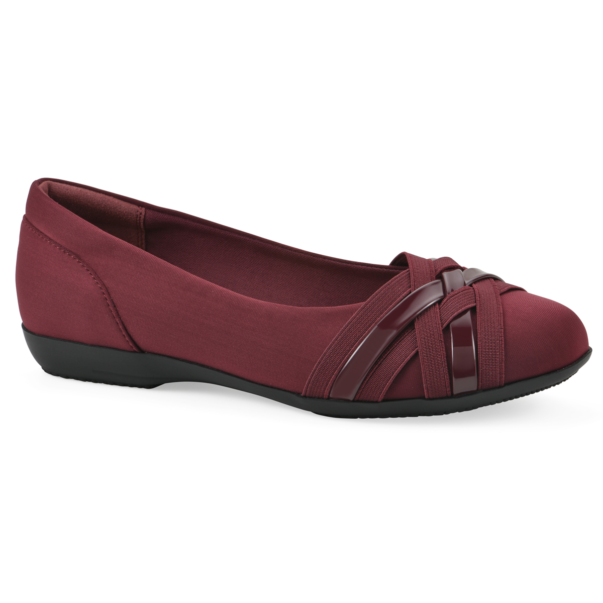 Cliffs by White Mountain Women's Chic Ballet Flat - Dark Burgundy Nylon