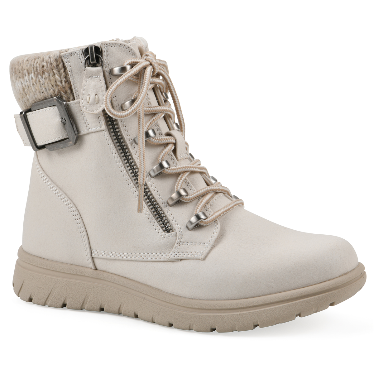 Cliffs by White Mountain Women's Hearten 2 Hiker Lace-Up Booties - Pale Pink Fabric