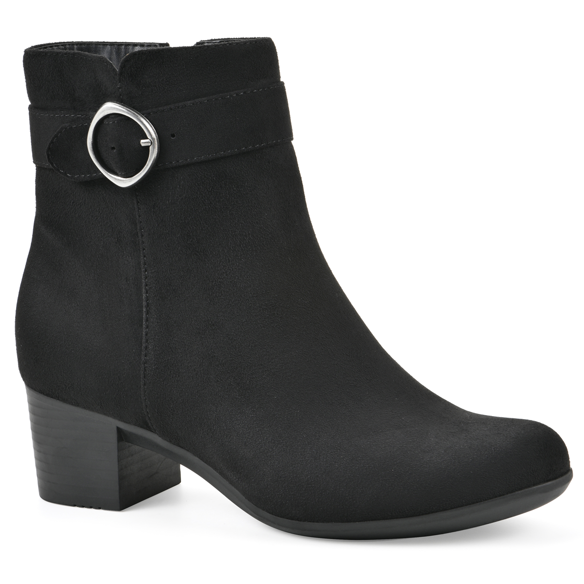 Cliffs by White Mountain Women's Trinda Block Heel Booties - Dark Brown Fabric